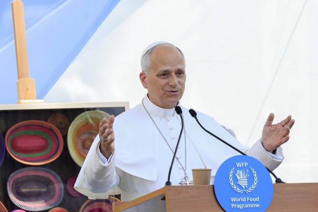 Pope Leo XIV visits the UN World Food Programme headquarters in Rome ROME, ITALY - JUNE 22: Pope Leo XIV greets the staff of the World Food Programme at the end of his visit at the headquarters of the UN agency in Rome, Italy, on June 22, 2026. Riccardo De Luca Anadolu Rome Italy. Editorial use only. Please get in touch for any other usage.  Copyright: x2026xAnadoluxRiccardoxDexLucax