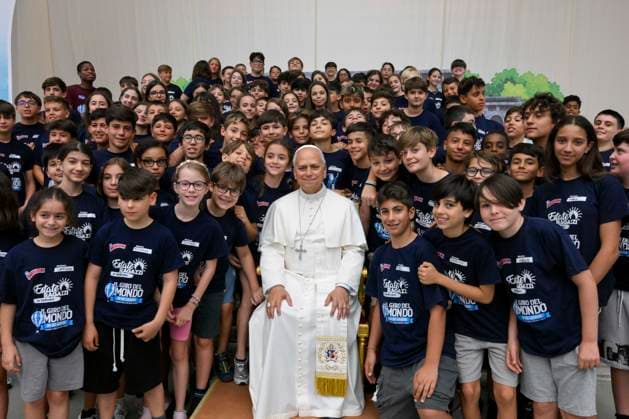 ITALY- REL VATICAN -POPE LEO XVI GREETS THE PARTICIPANTS IN THE SUMMER YOUTH CAMP June 22, 2026 ITALY REL June 22, 2026 Pope Leo XIV greets the participants in the Summer Youth Camp EDITORIAL USE ONLY - NO BOOKS Copyright: xVATICANxMEDIAx xCatholicxPressxPhotox