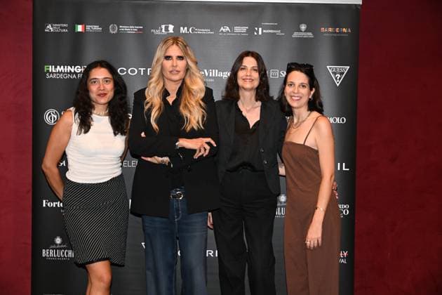 IPA85937195 - Rome: Casa del Cinema. Presentation of the Filming Italy Sardegna Festival. Pictured: Ludovica Galletta, Tiziana Rocca, Domizia De Rosa, Federica Corti  Copyright: xMaurizioxD Avanzox xDxAvanzo Provvisionatox 85937195
