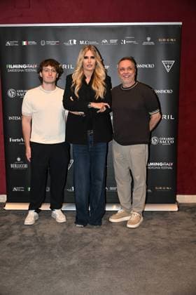 IPA85937271 - Rome: Casa del Cinema. Presentation of the Filming Italy Sardegna Festival. Pictured: Mattia Cirilli, Tiziana Rocca, Gabriele Cirilli  Copyright: xMaurizioxD Avanzox xDxAvanzo Provvisionatox 85937271
