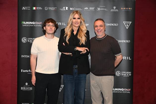 IPA85937273 - Rome: Casa del Cinema. Presentation of the Filming Italy Sardegna Festival. Pictured: Mattia Cirilli, Tiziana Rocca, Gabriele Cirilli  Copyright: xMaurizioxD Avanzox xDxAvanzo Provvisionatox 85937273