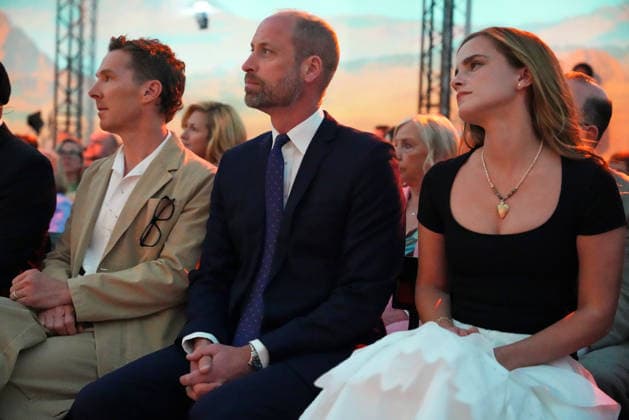 Britain Royals Britain s Prince William, the Prince of Wales, sits beside actress Emma Watson, right, and actor Benedict Cumberbatch, left, as he attends a landmark Business Forum for The Royal Foundation s United for Wildlife in London, Monday, June 22, 2026., Credit:Kirsty Wigglesworth PA ROTA - B68 Avalon GBR, London  Copyright: xKirstyxWigglesworthx xPAxROTAx-xB68x xAvalonx 1111787658