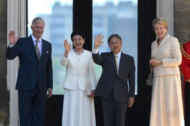 State Visit of the Emperor and the Empress of Japan to Belgium LAEKEN, BELGIUM - JUNE 22 : King Philippe - Filip of Belgium, Empress Masako of Japan, Emperor Naruhito of Japan and Queen Mathilde of Belgium pictured at the Castle of Laeken during the state visit of the Emperor and Empress of Japan to Belgium, on June 22, 2026 in Laeken, Belgium, 22 06 2026 Laeken Belgium  Copyright: xPhilipxReynaersx
