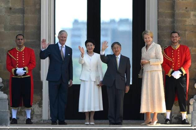 State Visit of the Emperor and the Empress of Japan to Belgium LAEKEN, BELGIUM - JUNE 22 : King Philippe - Filip of Belgium, Empress Masako of Japan, Emperor Naruhito of Japan and Queen Mathilde of Belgium pictured at the Castle of Laeken during the state visit of the Emperor and Empress of Japan to Belgium, on June 22, 2026 in Laeken, Belgium, 22 06 2026 Laeken Belgium  Copyright: xPhilipxReynaersx