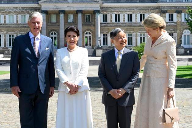 State Visit of the Emperor and the Empress of Japan to Belgium LAEKEN, BELGIUM - JUNE 22 : King Philippe - Filip of Belgium, Empress Masako of Japan, Emperor Naruhito of Japan and Queen Mathilde of Belgium pictured at the Castle of Laeken during the state visit of the Emperor and Empress of Japan to Belgium, on June 22, 2026 in Laeken, Belgium, 22 06 2026 Laeken Belgium  Copyright: xPhilipxReynaersx