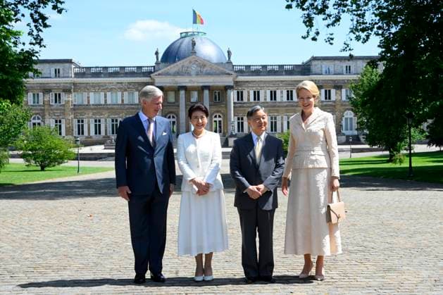 State Visit of the Emperor and the Empress of Japan to Belgium LAEKEN, BELGIUM - JUNE 22 : King Philippe - Filip of Belgium, Empress Masako of Japan, Emperor Naruhito of Japan and Queen Mathilde of Belgium pictured at the Castle of Laeken during the state visit of the Emperor and Empress of Japan to Belgium, on June 22, 2026 in Laeken, Belgium, 22 06 2026 Laeken Belgium  Copyright: xPhilipxReynaersx