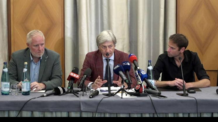 IPA85940505 - Bolzano: Alex Schwazer has called a press conference to make important announcements. These announcements concern new doping allegations brought by the German National Anti-Doping Agency. Image frame distributed by this Agency exclusively for editorial purposes. The material may originate from social media, television broadcasters, press offices, or other publicly accessible third-party sources. The Agency does not claim any ownership rights, copyrights, or licenses to the material. Any fees charged apply exclusively to the Agency’s services. The user is responsible for verifying and obtaining any rights, authorizations, or consents necessary for the use of the material.  Copyright: xAgenziaxFotogrammax xAgenziaxFotogrammax 85940505