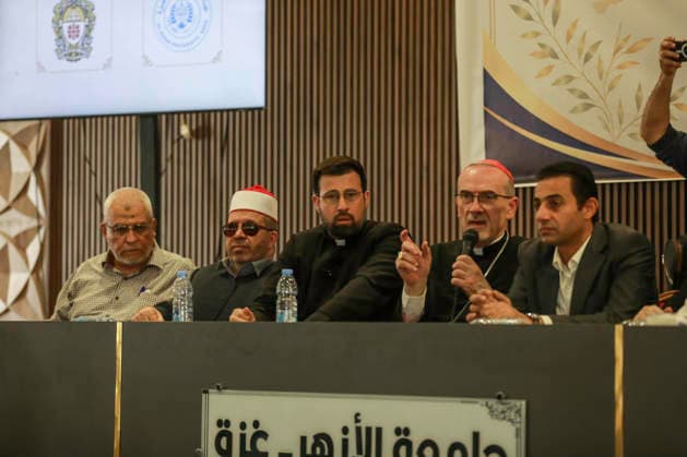 June 22, 2026, Gaza City, Gaza Strip, Palestinian Territory: Cardinal Pierbattista Pizzaballa, the Latin Patriarch of Jerusalem, visited Al-Azhar University in Gaza, where discussions focused on interfaith dialogue, coexistence, shared human values, and the promotion of peace. The visit included meetings with university officials and community representatives amid ongoing humanitarian challenges in the Gaza Strip. Gaza City Palestinian Territory - ZUMAz119 20260622_zip_z119_018 Copyright: xSalahxHashemx