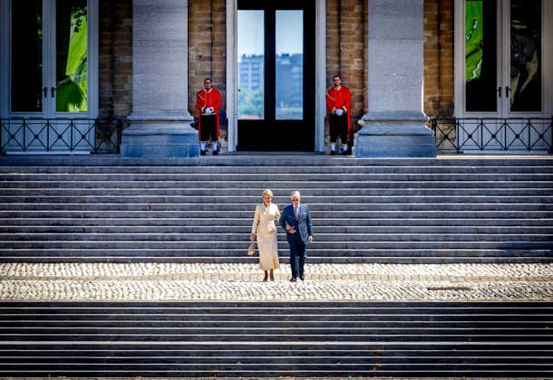 22-06-2026 Laken King Philippe Filip and Queen Mathilde pose for the media at castle Laeken in Belgium at the start of the 2 day statevisit to Belgium. Â  Copyright: xPPEx