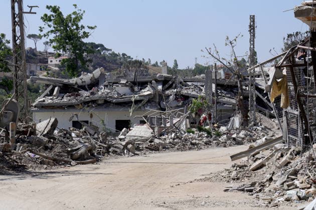 Destruction due to Israeli attacks unveiled in Southern Lebanon s Marjayoun District MARJAYOUN, LEBANON - JUNE 22: A view of the widespread destruction inside the towns of Dibbin and Blat in the Marjayoun district of southern Lebanon on June 22, 2026 following Israeli attacks. Following the implementation of a fragile, U.S.-brokered ceasefire agreement aimed at pausing hostilities, the true scale of the devastation caused by intense Israeli military airstrikes and artillery shelling has been revealed. Numerous residential homes have been completely flattened, local civil infrastructure is severely fractured, and entire residential neighborhoods have been rendered largely uninhabitable. Ramiz Dallah Anadolu Majayoun Lebanon. Editorial use  Copyright: x2026xAnadoluxRamizxDallahx