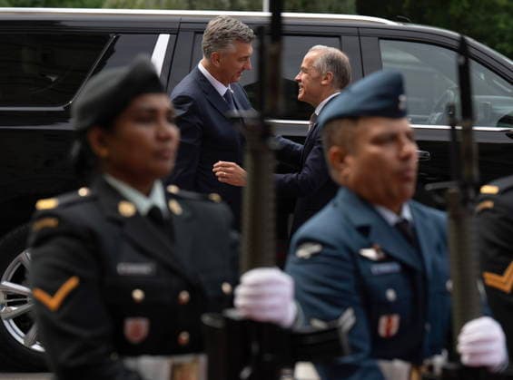 June 22, 2026, Ottawa, On, Canada: Prime Minister Mark Carney greets Croatian Prime Minister Andrej Plenkovic outside the Mackenzie doors of West Block on Parliament Hill as he arrives on Parliament Hill Monday, June 22, 2026. Ottawa Canada  - ZUMAc35_ 20260622_zaf_c35_005 Copyright: xAdrianxWyldx