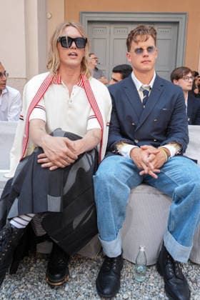 IPA85941629 - Milan, Milan Men™s Fashion Week Spring Summer 2027 - Men™s Fashion, Spring Summer 2027 - Thom Browne fashion show - front row Pictured: Jamie Campbell Bower and Joe Burrow  Copyright: xRiccardoxGIordanox xRiccardoxGiordanox 85941629