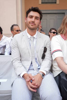 IPA85941687 - Milan, Milan Men™s Fashion Week Spring Summer 2027 - Men™s Fashion, Spring Summer 2027 - Thom Browne fashion show - front row Pictured: Charlie Hall  Copyright: xRiccardoxGIordanox xRiccardoxGiordanox 85941687