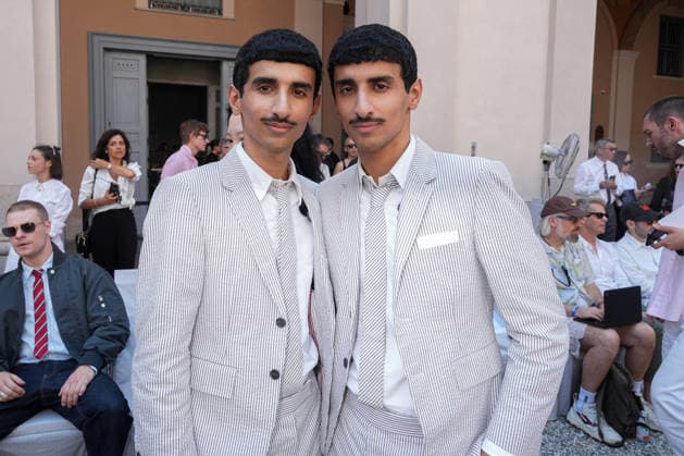 IPA85941820 - Milan, Milan Men™s Fashion Week Spring Summer 2027 - Men™s Fashion, Spring Summer 2027 - Thom Browne fashion show - front row Pictured: Mohammed and Humaid Hadban  Copyright: xRiccardoxGIordanox xRiccardoxGiordanox 85941820