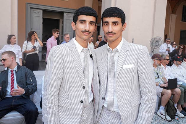 IPA85941825 - Milan, Milan Men™s Fashion Week Spring Summer 2027 - Men™s Fashion, Spring Summer 2027 - Thom Browne fashion show - front row Pictured: Mohammed and Humaid Hadban  Copyright: xRiccardoxGIordanox xRiccardoxGiordanox 85941825