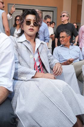 IPA85941877 - Milan, Milan Men™s Fashion Week Spring Summer 2027 - Men™s Fashion, Spring Summer 2027 - Thom Browne fashion show - front row Pictured: Cai Xukun  Copyright: xRiccardoxGIordanox xRiccardoxGiordanox 85941877