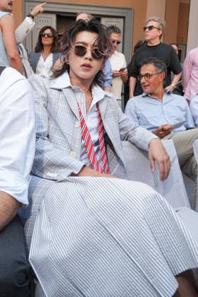 IPA85941884 - Milan, Milan Men™s Fashion Week Spring Summer 2027 - Men™s Fashion, Spring Summer 2027 - Thom Browne fashion show - front row Pictured: Cai Xukun  Copyright: xRiccardoxGIordanox xRiccardoxGiordanox 85941884