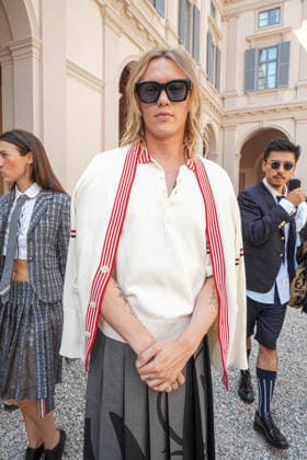 IPA85941596 - Milan, Milan Men™s Fashion Week Spring Summer 2027 - Men™s Fashion, Spring Summer 2027 - Thom Browne fashion show - front row in the photo:  Copyright: xRiccardoxGIordanox xRiccardoxGiordanox 85941596