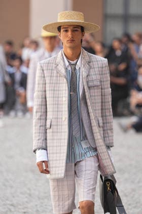 IPA85942192 - Milan, Milan Men™s Fashion Week Spring Summer 2027 - Men™s Fashion, Spring Summer 2027 - Thom Browne fashion show - runway in the photo: Model  Copyright: xRiccardoxGIordanox xRiccardoxGiordanox 85942192