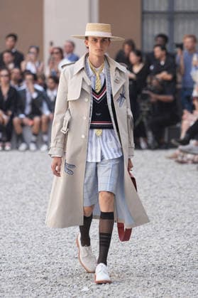 IPA85942267 - Milan, Milan Men™s Fashion Week Spring Summer 2027 - Men™s Fashion, Spring Summer 2027 - Thom Browne fashion show - runway in the photo: Model  Copyright: xRiccardoxGIordanox xRiccardoxGiordanox 85942267