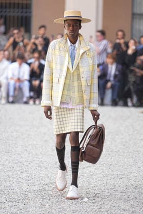 IPA85942292 - Milan, Milan Men™s Fashion Week Spring Summer 2027 - Men™s Fashion, Spring Summer 2027 - Thom Browne fashion show - runway in the photo: Model  Copyright: xRiccardoxGIordanox xRiccardoxGiordanox 85942292