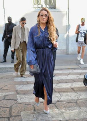 RECORD DATE NOT STATED IPA85945906 - MILAN—SOFIA GOGGIA, OLYMPIC SKI CHAMPION, ARRIVES AT THE ARMANI FASHION SHOW  Copyright: xx xx 85945906