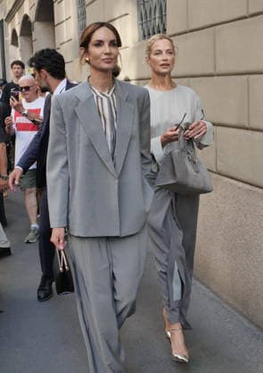 IPA85949671 - Milan, Milan Men s Fashion Week: Spring Summer 2026 2027 - Men s Fashion, Spring Summer 2026 — Armani fashion show; pictured: Eugenia Silva and Carolyn Murphy  Copyright: xLucaxPontix xLucaPonti IpaAgencyx 85949671
