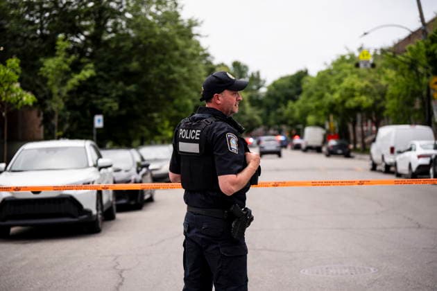 June 22, 2026, Montreal, Pq, CANADA: Montreal police work the scene of a shooting in Montreal on Monday, June 22, 2026. Montreal CANADA  - ZUMAc35_ 20260622_zaf_c35_101 Copyright: xChristopherxKatsarovx