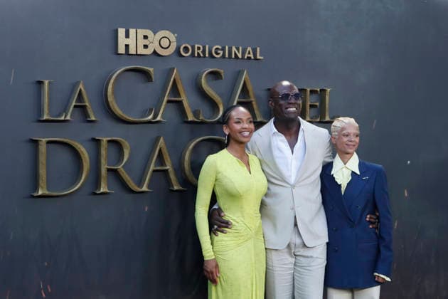 June 22, 2026, Madrid, Madrid, Spain: British actress PHOEBE CAMPBELL (L) who plays Lady Rhaena Targaryen, British actor STEVE TOUSSAINT (C) who plays Lord Corlys Velaryon and British actress BETHANY ANTONIA (R) who plays Lady Baela Targaryen pose together on the red carpet during the special screening event for the first episode of season three of the HBO series House of the Dragon . The premiere was held at the Terraza del Campo del Moro in Madrid. The highly anticipated fantasy series is based on George R R Martins book Fire and Blood and explores the epic history of House Targaryen set two hundred years before the events of Game of Thrones Madrid Spain  - ZUMAo127 20260622_zep_o127_165 Copyright: xHugoxOrtunox