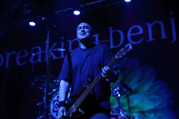 Aaron Bruch of the band Breaking Benjamin at a concert at Huxleys Neue Welt in Berlin, June 22, 2026 Breaking Benjamin Concert Berlin,detected_source_language