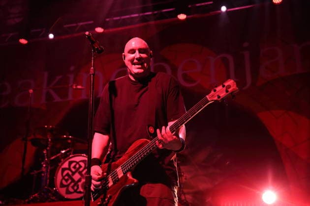 Aaron Bruch of the band Breaking Benjamin at a concert at Huxleys Neue Welt in Berlin, June 22, 2026 Breaking Benjamin Concert Berlin,detected_source_language