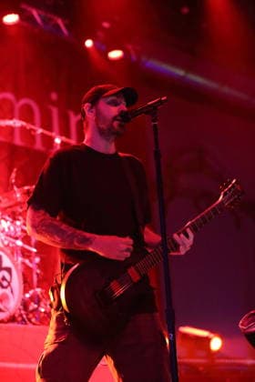 Benjamin Burnley of the band Breaking Benjamin at a concert at Huxleys Neue Welt in Berlin, June 22, 2026 Breaking Benjamin Concert Berlin,detected_source_language