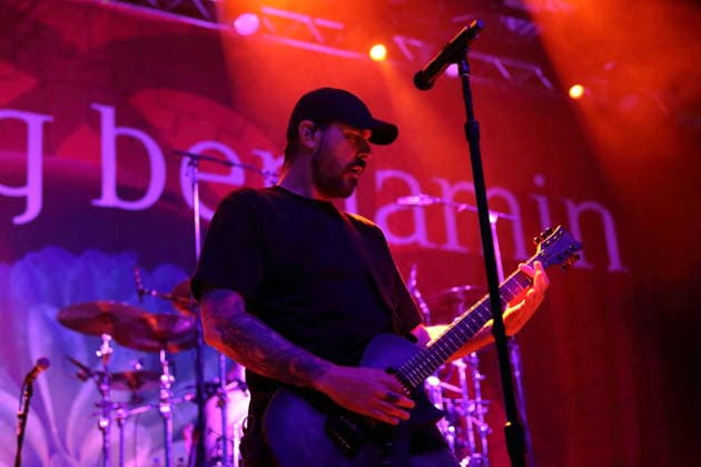 Benjamin Burnley of the band Breaking Benjamin at a concert at Huxleys Neue Welt in Berlin, June 22, 2026 Breaking Benjamin Concert Berlin,detected_source_language