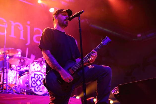 Benjamin Burnley of the band Breaking Benjamin at a concert at Huxleys Neue Welt in Berlin, June 22, 2026 Breaking Benjamin Concert Berlin,detected_source_language