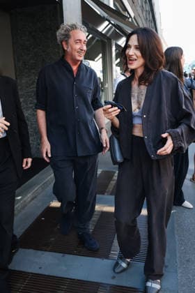 IPA85954266 - Milan, Milan Fashion Week Menswear Spring Summer 2027 - Men s Fashion, Spring Summer 2027 - Giorgio Armani Fashion Show - Guests arriving. Pictured: Paolo Sorrentino (Italian director and screenwriter), Asia Argento (Italian actress)  Copyright: xAlessandroxBremecx xx 85954266