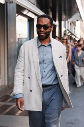 IPA85954275 - Milan, Milan Fashion Week Menswear Spring Summer 2027 - Men s Fashion, Spring Summer 2027 - Giorgio Armani Fashion Show - Guests arriving. Pictured: Chiwetel Ejiofor (British actor and star of the film *Backrooms*)  Copyright: xAlessandroxBremecx xx 85954275