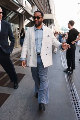 IPA85954276 - Milan, Milan Fashion Week Menswear Spring Summer 2027 - Men s Fashion, Spring Summer 2027 - Giorgio Armani Fashion Show - Guests arriving. Pictured: Chiwetel Ejiofor (British actor and star of the film *Backrooms*)  Copyright: xAlessandroxBremecx xx 85954276