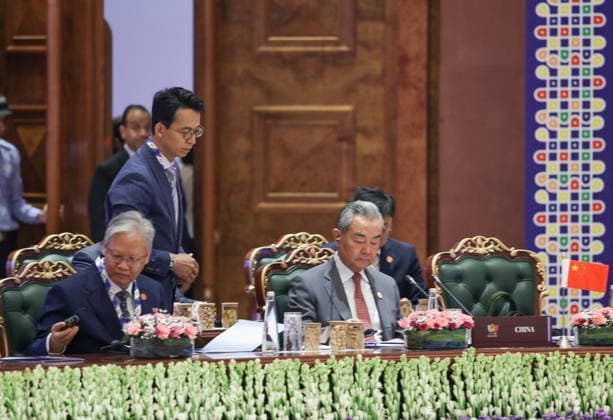 INDIA, NEW DELHI - JUNE 23, 2026: China s Foreign Minister Wang Yi (R) attends the BRICS National Security Advisers Meeting New Delhi India  - ZUMAt113 20260623_zaa_t113_006 Copyright: xMikhailxTereshchenkox