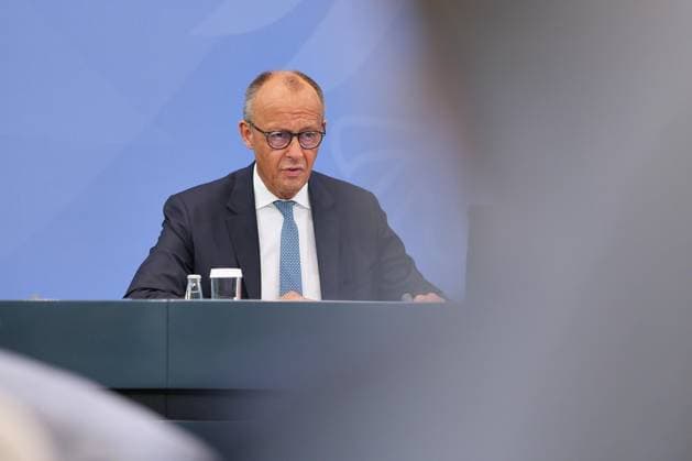 Berlin, Deutschland, 23.06.2026: Bundeskanzleramt: Übergabe des Berichts der Alterssicherungskommission: Bundeskanzler Friedrich Merz (CDU) *** Berlin, Germany, June 23, 2026, Federal Chancellery Copyright: xdtsxNachrichtenagenturx dts_124439