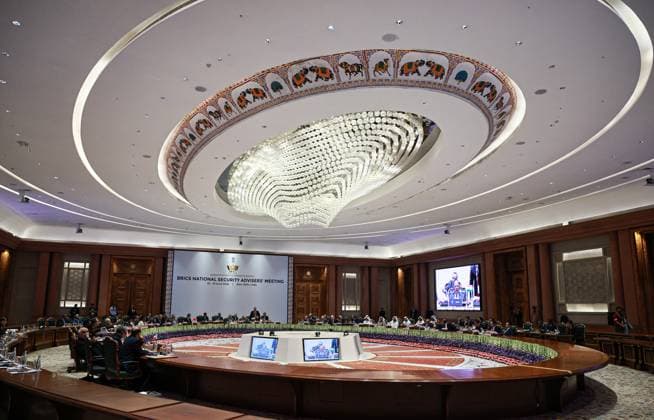 India Russia Security 9193752 23.06.2026 Participants attend a meeting of high-ranking BRICS officials responsible for security matters, in New Delhi, India. Mikhail Tereshchenko Sputnik New Delhi India  Copyright: xMikhailxTereshchenkox