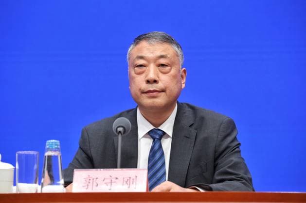 BEIJING, CHINA - JUNE 23: Guo Shougang, head of the Equipment Industry Division I of China s Ministry of Industry and Information Technology, attends a press conference held by the State Council Information Office on June 23, 2026 in Beijing, China. Vice Minister of Commerce Sheng Qiuping and officials from the Ministry of Industry and Information Technology, the Ministry of Culture and Tourism, Hangzhou and Chengdu introduced measures to expand automobile consumption across the entire chain.  Copyright: xVCGx 111649912533