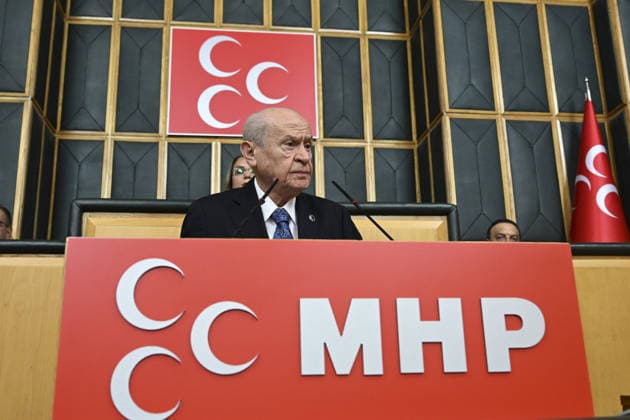 Turkiye s Nationalist Movement Party (MHP) Group Meeting ANKARA, TURKIYE - JUNE 23: Turkiye s Nationalist Movement Party (MHP) leader Devlet Bahceli makes a speech during his party s group meeting at the Grand National Assembly of Turkiye in Ankara, Turkiye, on June 23, 2026. Dogukan Keskinkilic Anadolu Ankara Turkey. Editorial use only. Please get in touch for any other usage.  Copyright: x2026xAnadoluxDogukanxKeskinkilicx