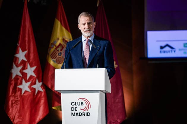 The King Presides Over the Club de Madrid’s Annual Policy Dialogue King Felipe VI during the Club de Madrid’s 2026 Annual Policy Dialogue at the Palacio de Cibeles on June 23, 2026, in Madrid, Spain. King Felipe VI presides over the Club of Madrid’s Annual Policy Dialogue on governance and the provision of global public goods in a fragmented world, coinciding with the 25th anniversary of the organization’s founding conference. The event brings together former democratic heads of state and government, experts, and influential stakeholders to address some of the most pressing challenges facing democracy and international cooperation. JUNE 23, 2026 Carlos Lujá Madrid, Spain,detected_source_language  Copyright: xCarlosxLujanx 7616523