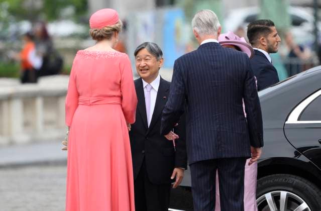 State Visit of the Emperor and the Empress of Japan to Belgium BRUSSELS, BELGIUM - JUNE 23 : King Philippe - Filip of Belgium, Queen Mathilde of Belgium; Emperor Naruhito of Japan and Empress Masako of Japan pictured during the Official Welcome Ceremony at the Place des Palais Paleizenplein during the state visit of the Emperor and Empress of Japan to Belgium, on June 23, 2026 in Brussels, Belgium, 23 06 2026 Brussels Belgium  Copyright: xPhilipxReynaersx