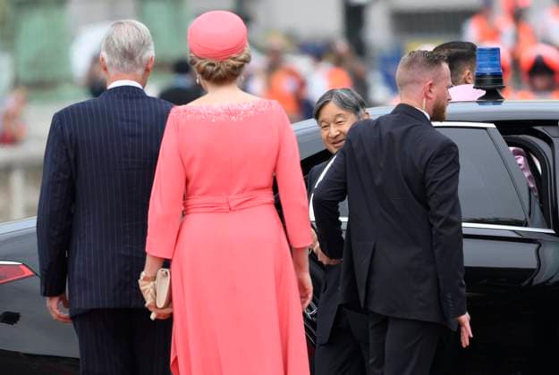 State Visit of the Emperor and the Empress of Japan to Belgium BRUSSELS, BELGIUM - JUNE 23 : King Philippe - Filip of Belgium, Queen Mathilde of Belgium; Emperor Naruhito of Japan and Empress Masako of Japan pictured during the Official Welcome Ceremony at the Place des Palais Paleizenplein during the state visit of the Emperor and Empress of Japan to Belgium, on June 23, 2026 in Brussels, Belgium, 23 06 2026 Brussels Belgium  Copyright: xPhilipxReynaersx