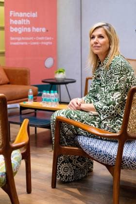 Mumbai, The Netherlands, 2026-06-23 09:38:00 MUMBAI, 23-06-2026, Her Majesty Queen Maxima visits the Republic of India from Tuesday 23 to Thursday 25 June at the invitation of the Government of India as Special Advocate of the UN Secretary-General for Financial Health (UNSGSA) PHOTO: NLBeeld Credit: NL Beeld Patrick van Emst  Copyright: xx x