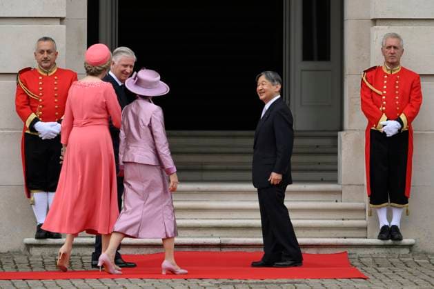 State Visit of the Emperor and the Empress of Japan to Belgium BRUSSELS, BELGIUM - JUNE 23 : King Philippe - Filip of Belgium, Queen Mathilde of Belgium; Emperor Naruhito of Japan and Empress Masako of Japan pictured during the Official Welcome Ceremony at the Place des Palais Paleizenplein during the state visit of the Emperor and Empress of Japan to Belgium, on June 23, 2026 in Brussels, Belgium, 23 06 2026 Brussels Belgium  Copyright: xPhilipxReynaersx