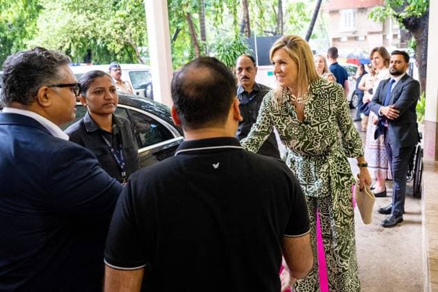 Mumbai, The Netherlands, 2026-06-23 11:08:39 MUMBAI, 23-06-2026, Her Majesty Queen Maxima visits the Republic of India from Tuesday 23 to Thursday 25 June at the invitation of the Government of India as Special Advocate of the UN Secretary-General for Financial Health (UNSGSA) PHOTO: NLBeeld Credit: NL Beeld Patrick van Emst  Copyright: xx x