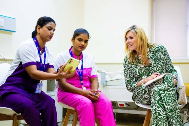 Mumbai, The Netherlands, 2026-06-23 11:33:17 MUMBAI, 23-06-2026, Her Majesty Queen Maxima visits the Republic of India from Tuesday 23 to Thursday 25 June at the invitation of the Government of India as Special Advocate of the UN Secretary-General for Financial Health (UNSGSA) PHOTO: NLBeeld Credit: NL Beeld Patrick van Emst  Copyright: xx x