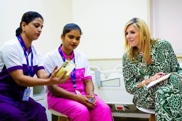 Mumbai, The Netherlands, 2026-06-23 11:33:14 MUMBAI, 23-06-2026, Her Majesty Queen Maxima visits the Republic of India from Tuesday 23 to Thursday 25 June at the invitation of the Government of India as Special Advocate of the UN Secretary-General for Financial Health (UNSGSA) PHOTO: NLBeeld Credit: NL Beeld Patrick van Emst  Copyright: xx x